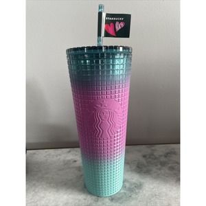 *Limited Edition*Starbucks 2024 Ombré Grid Tumbler Valentine’s‎ Day Cold Cup24oz